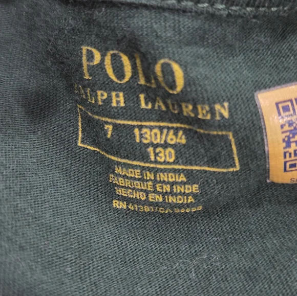 Boys Striped Long Sleeve Polo Shirt with Logo - Picture 2 of 2